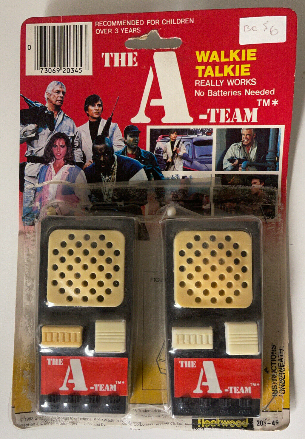 Rare 1983 Fleetwood The A-team Walkie Talkies Moc Mip Vintage Rack Toy