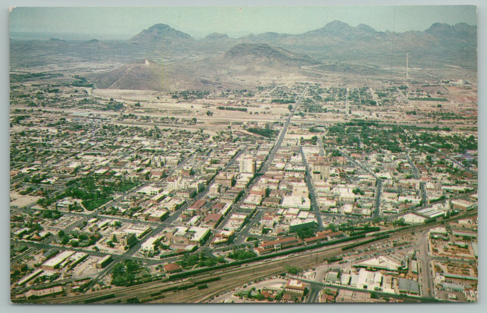 Tucson Arizona~Aerial View Over City~Vintage Postcard