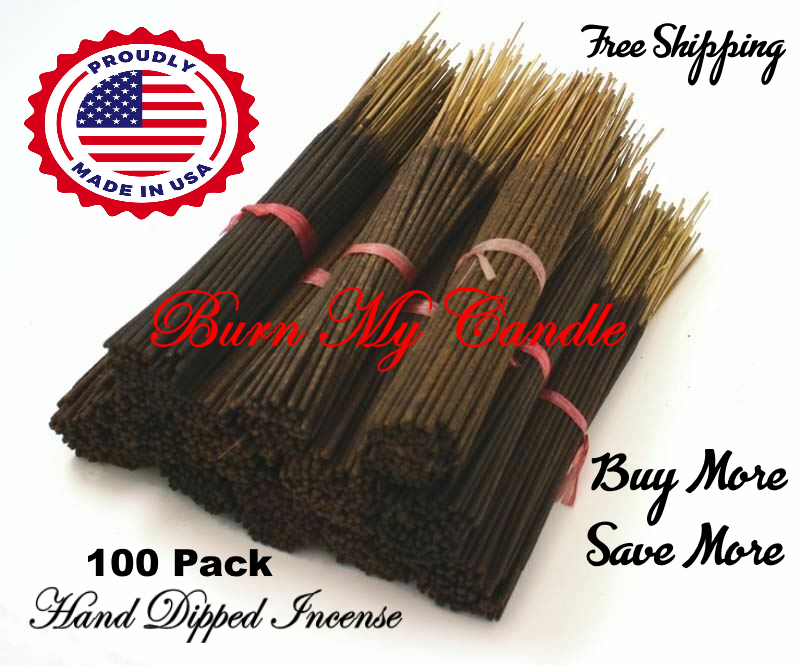 Heavily Scented Incense Sticks Hand Dipped  ~ Bulk Wholesale ~ 100 Bundle