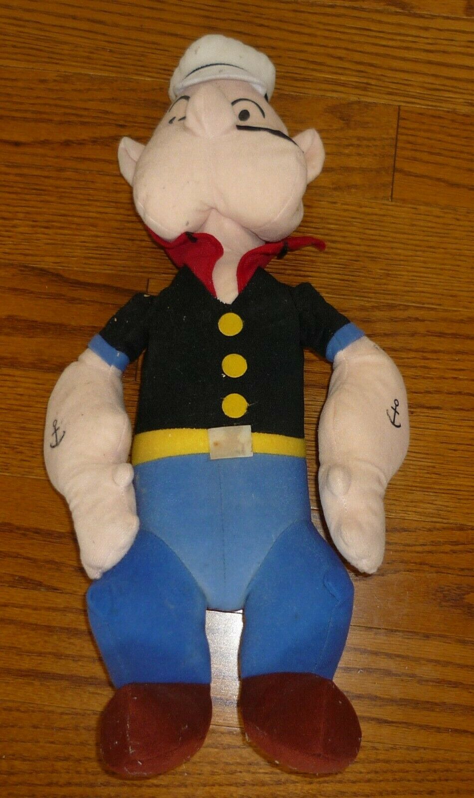 19 inches tall Popeye stuffed doll, 1992 Play-By-Play Toys, Popeye The Sailor