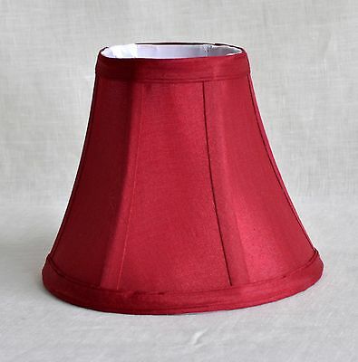Urbanest Chandelier Mini Lamp Shade, Softback Bell,burgundy Silk, 3"x6"x5"