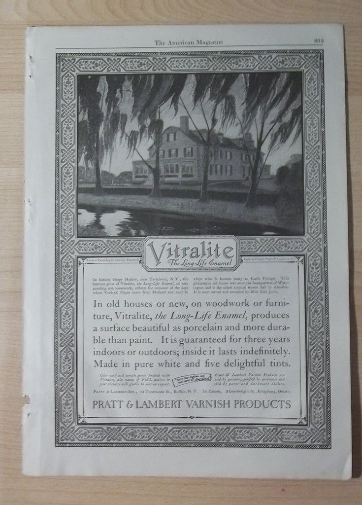 1925 Vintage Print Ad Vitralite Long-life Enamel C Bonestell