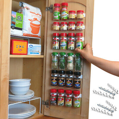 Evelots Spice Organizer-30 Bottle-Strong Hold-Easy Install-No Tool-Set/6 Strip