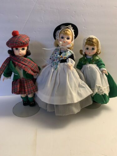 Vintage 1980s Lot Of 3 Madame Alexander International Dolls - Britain Scotland