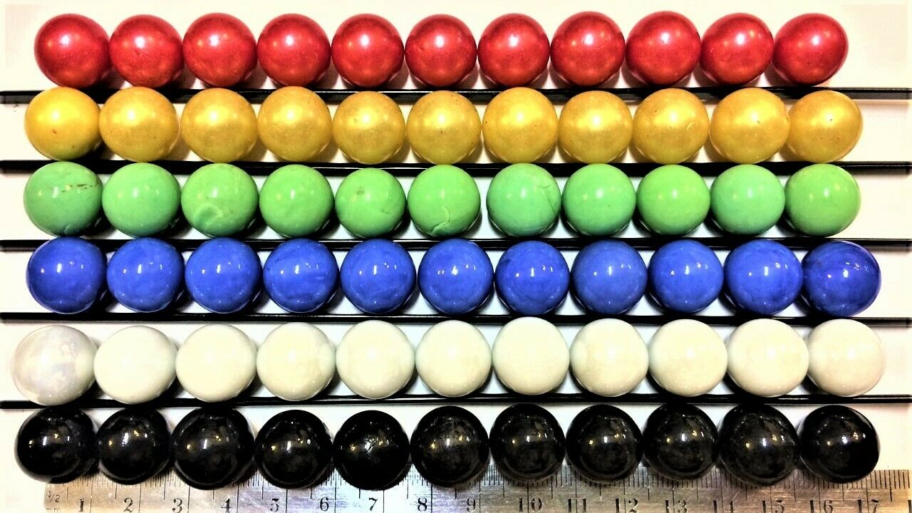 60 Opaque Opal Solid 16mm 5/8" Glass Marbles For Games Chinese Checkers Free Sh