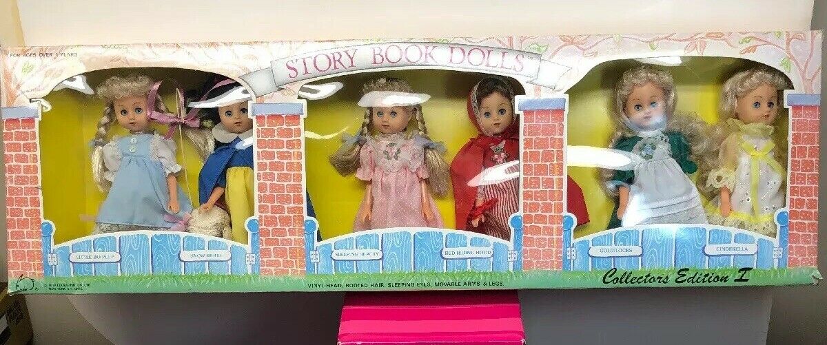 7” Lot Of 6 StoryBook Dolls 1991 Sleeping Beauty, Snow White, Bo Peep Cinderella
