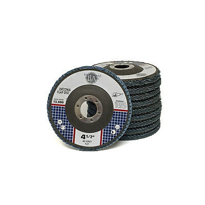 10 Pack 4.5” X 7/8" Professional 40 Grit Zirconia Flap Disc Grinding Wheels T27