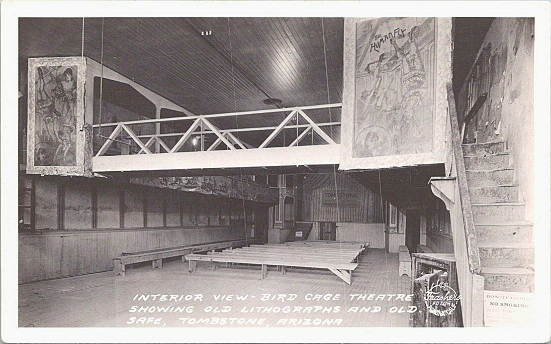 Tombstone Arizona RPPC Interior of Bird Cage Theater 1930s
