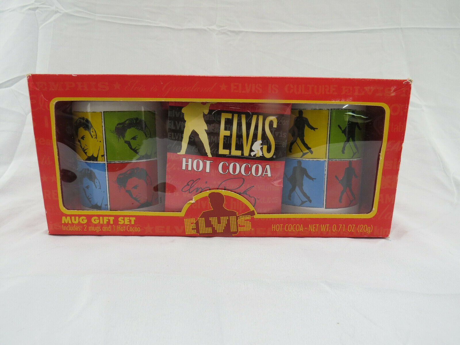 Elvis Presley 2 Coffee Mug Gift Set W/ Hot Cocoa