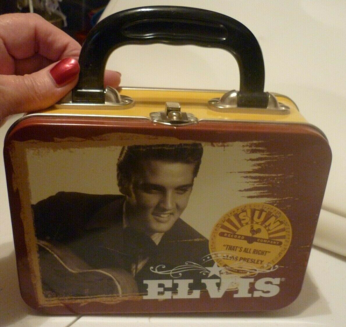 Elvis Retro Sun Record Company Small Latched Tin Lunch Tote Box ~ Vandor 2007!
