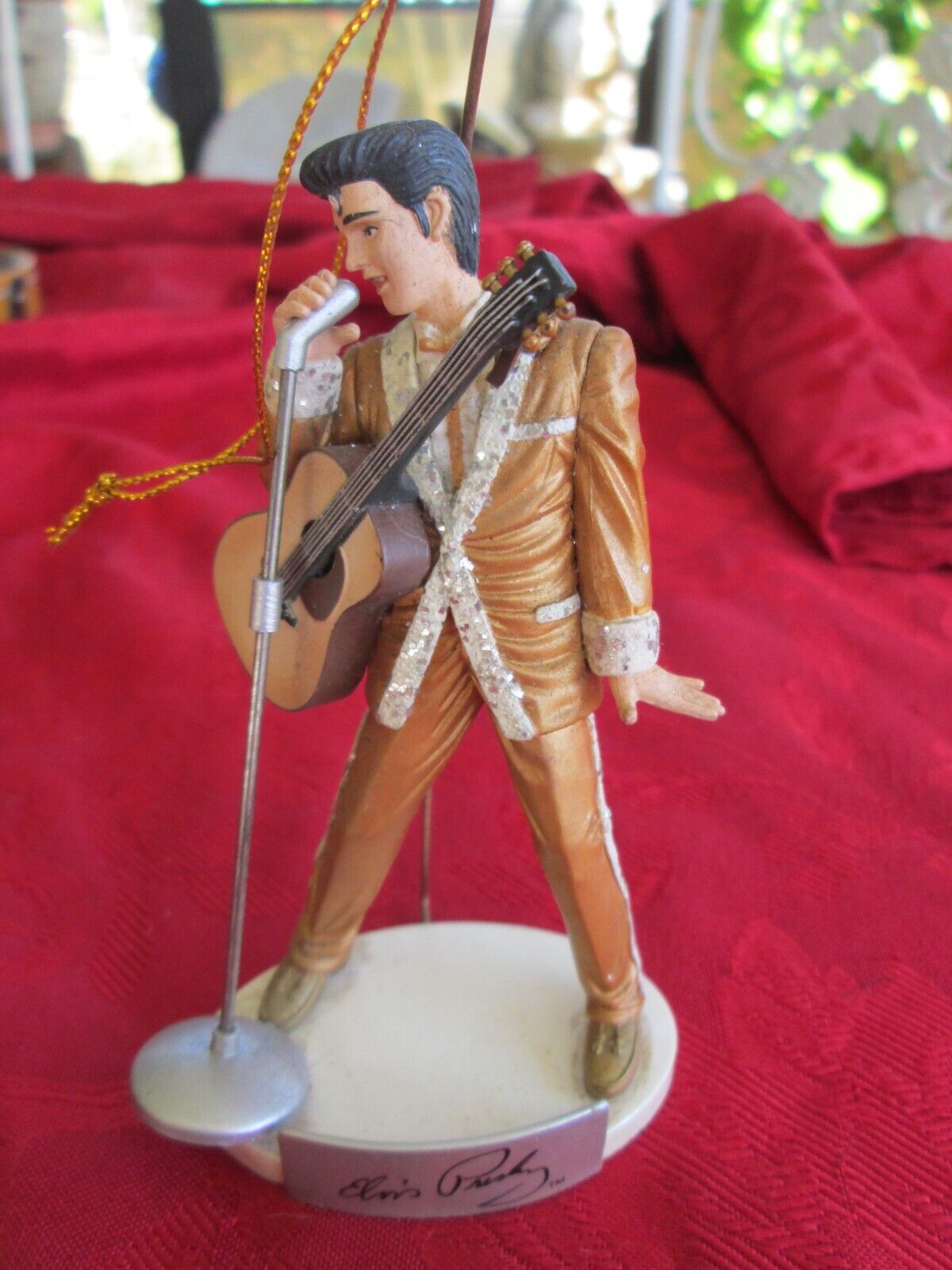 Elvis Presley Collectible Ornament 2002 Gold Suit 4.5" Trevco