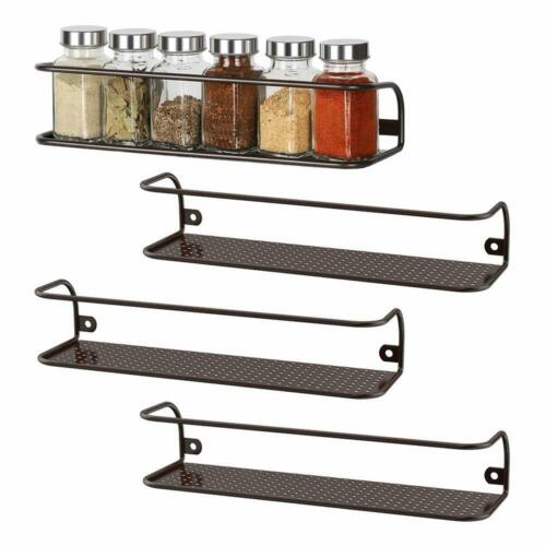 2 Pack/ 4 Pack Wall Mount Spice Rack Single Tier Spice Jar Holder For Kitchen
