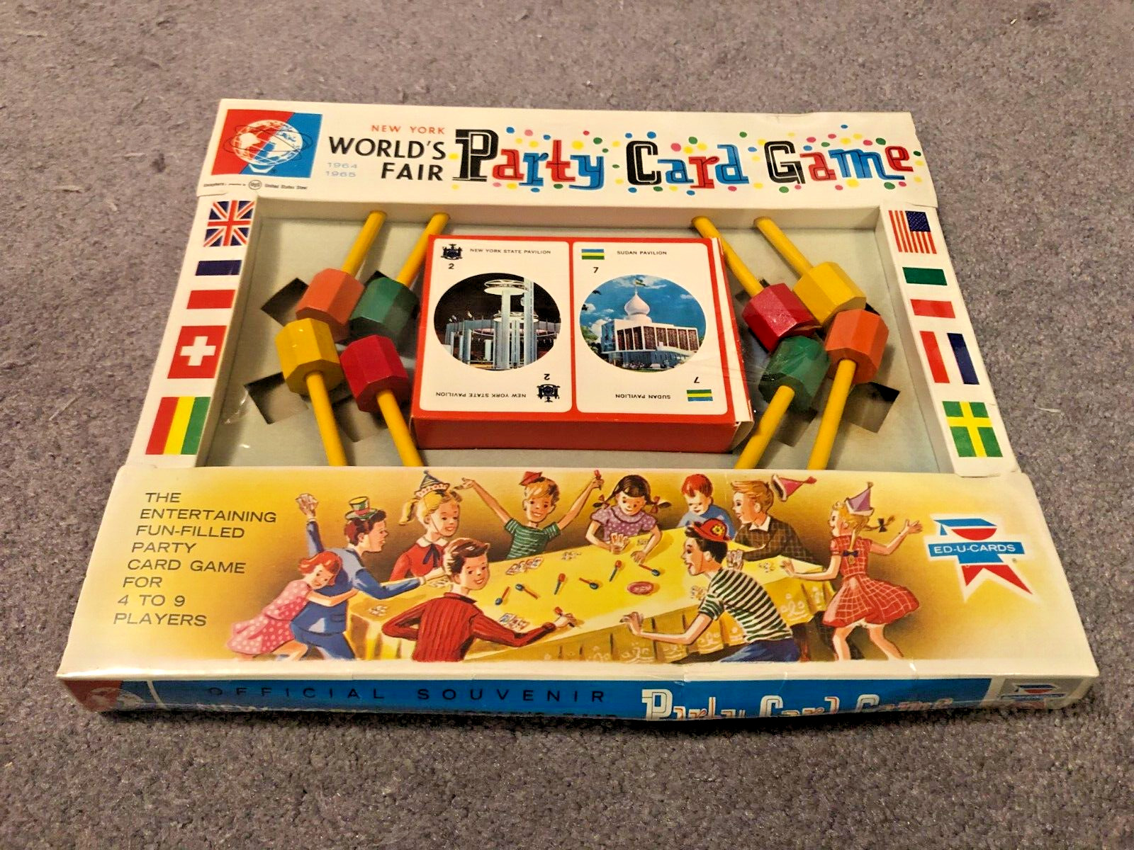 1964 New York World's Fair Party Card Game Ed U Cards New Sealed Box Game