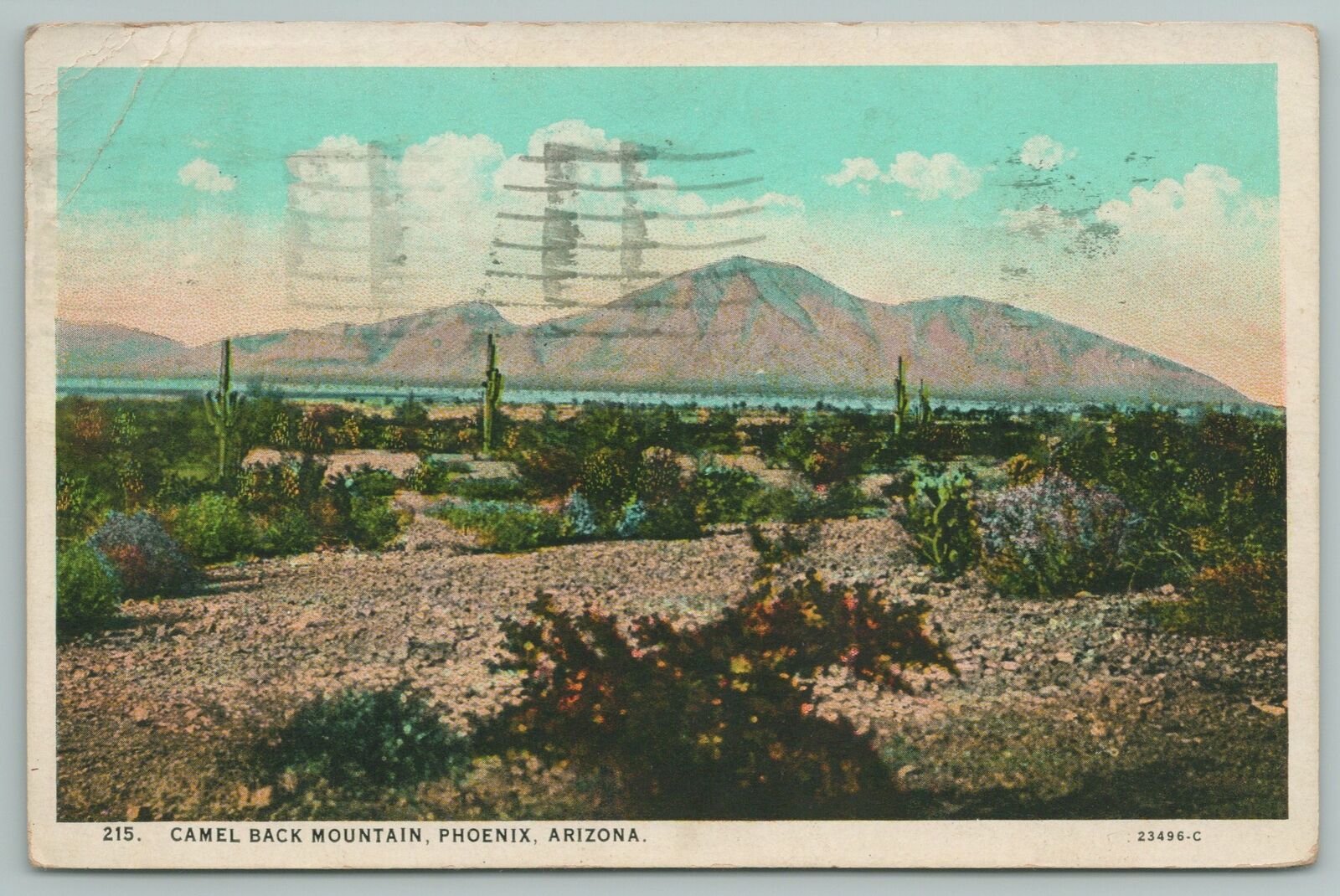 Phoenix Arizona~camel Back Mountain~vintage Postcard