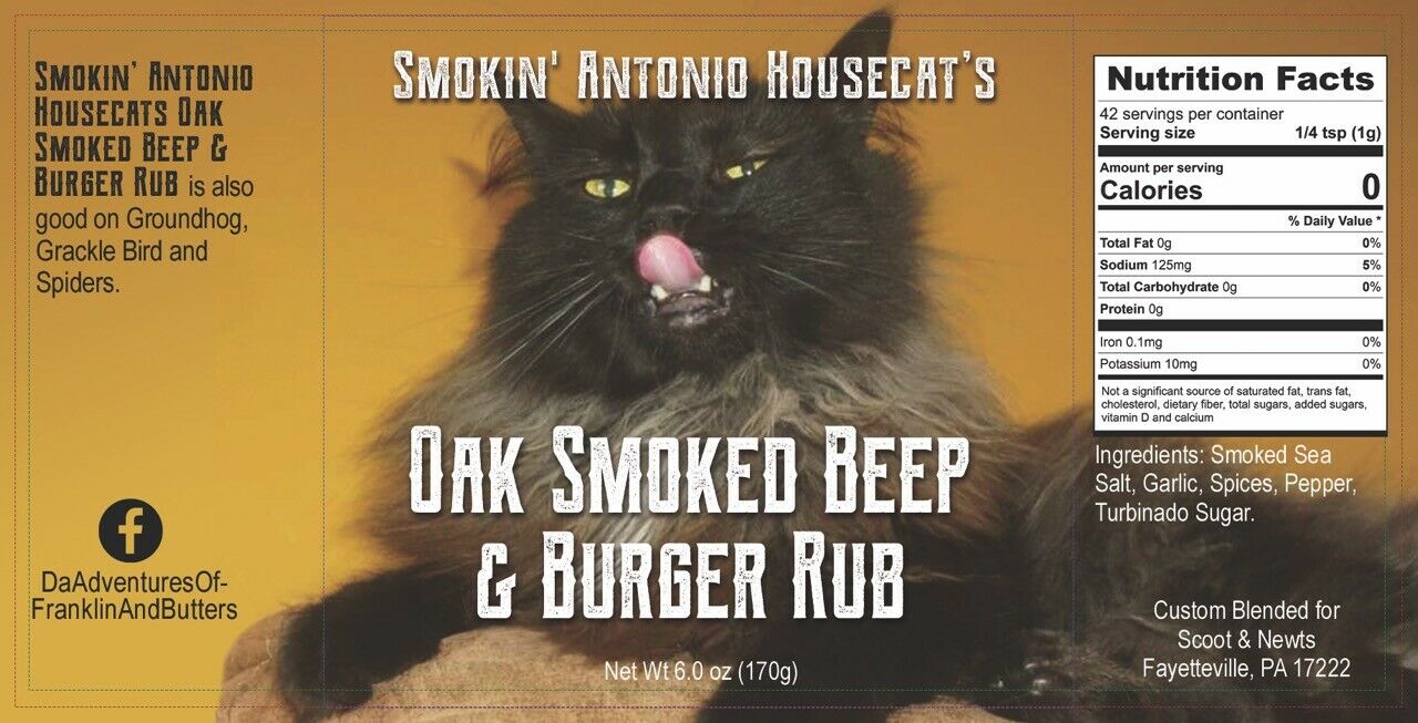 Scoot & Newt Presents Smokin' Antonio Housecat's Oak Smoked Beep & Burger Rub