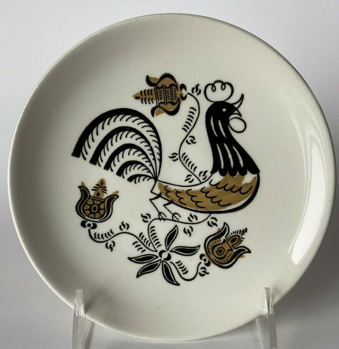 Mid Century Royal China GOOD MORNING Rooster Farmhouse Bread Plate 6 3/8