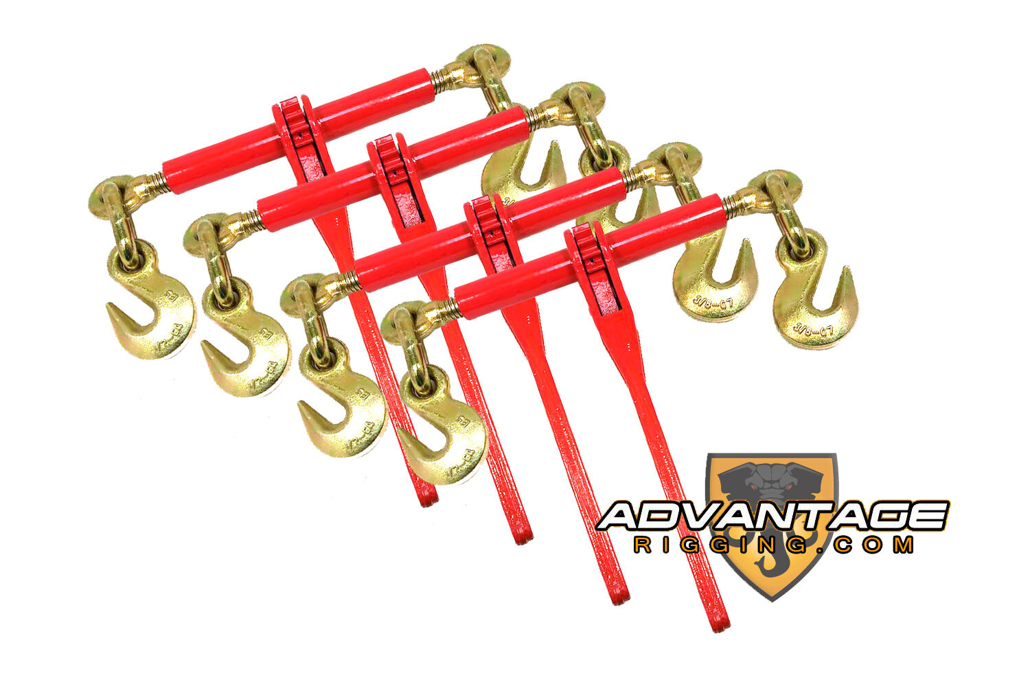 4 Ratchet Load Binders 3/8" - 1/2" Boomer Chain Equipment Tiedown Hauling