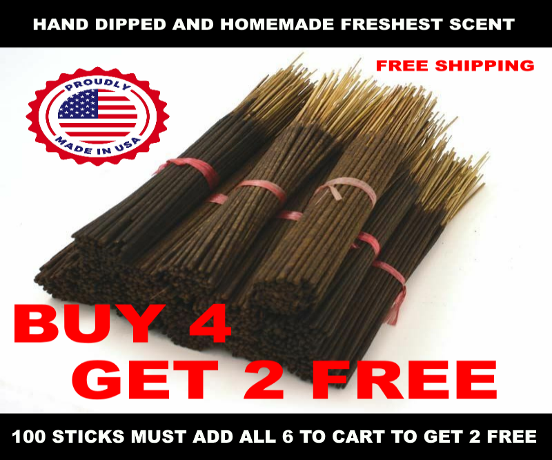 Incense Sticks Hand Dipped  Heavily Scented - Wholesale -100 Bundle Essential