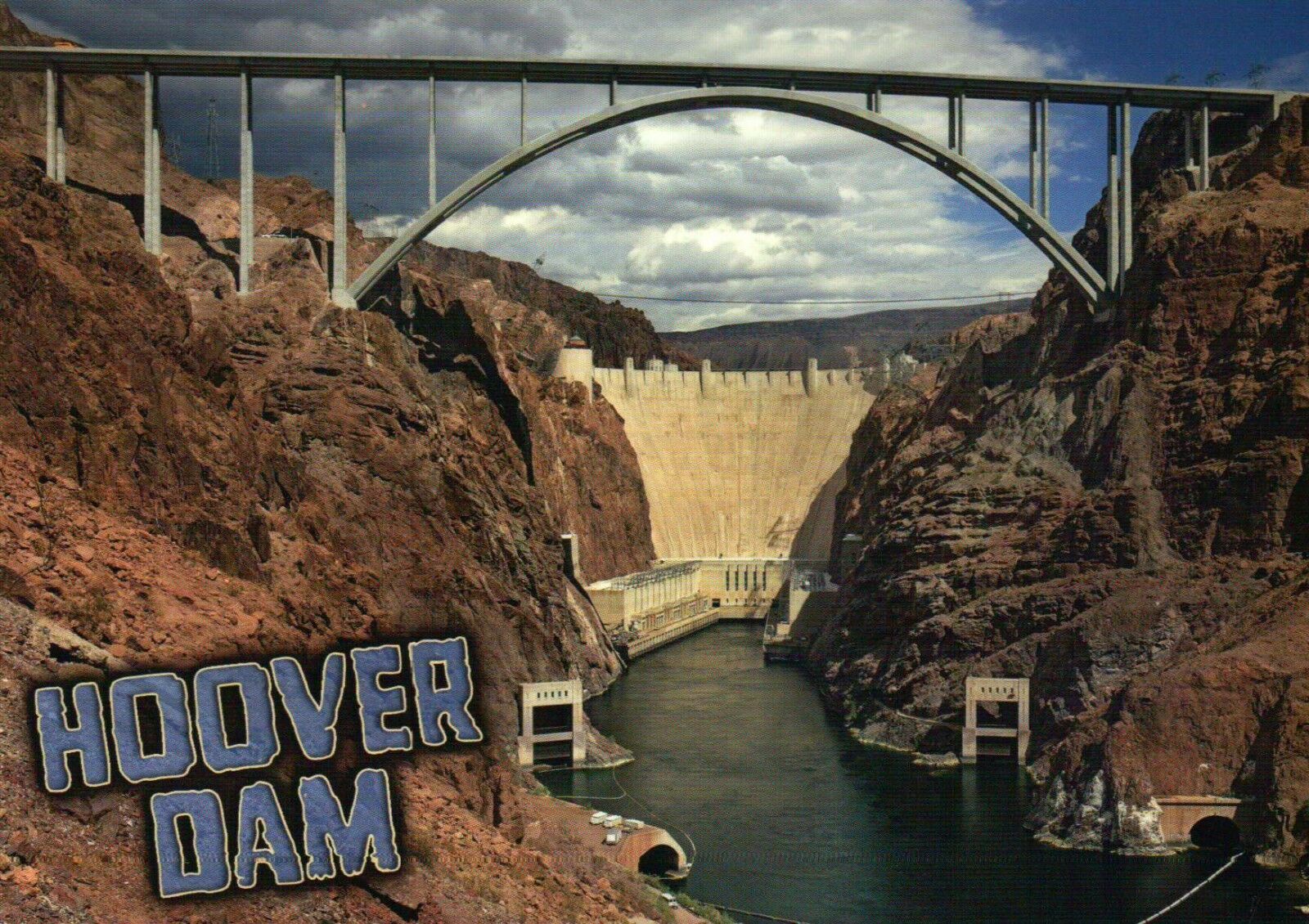 The Hoover Dam, Arizona & Nevada, Memorial Bridge Bypass, Power Plant - Postcard