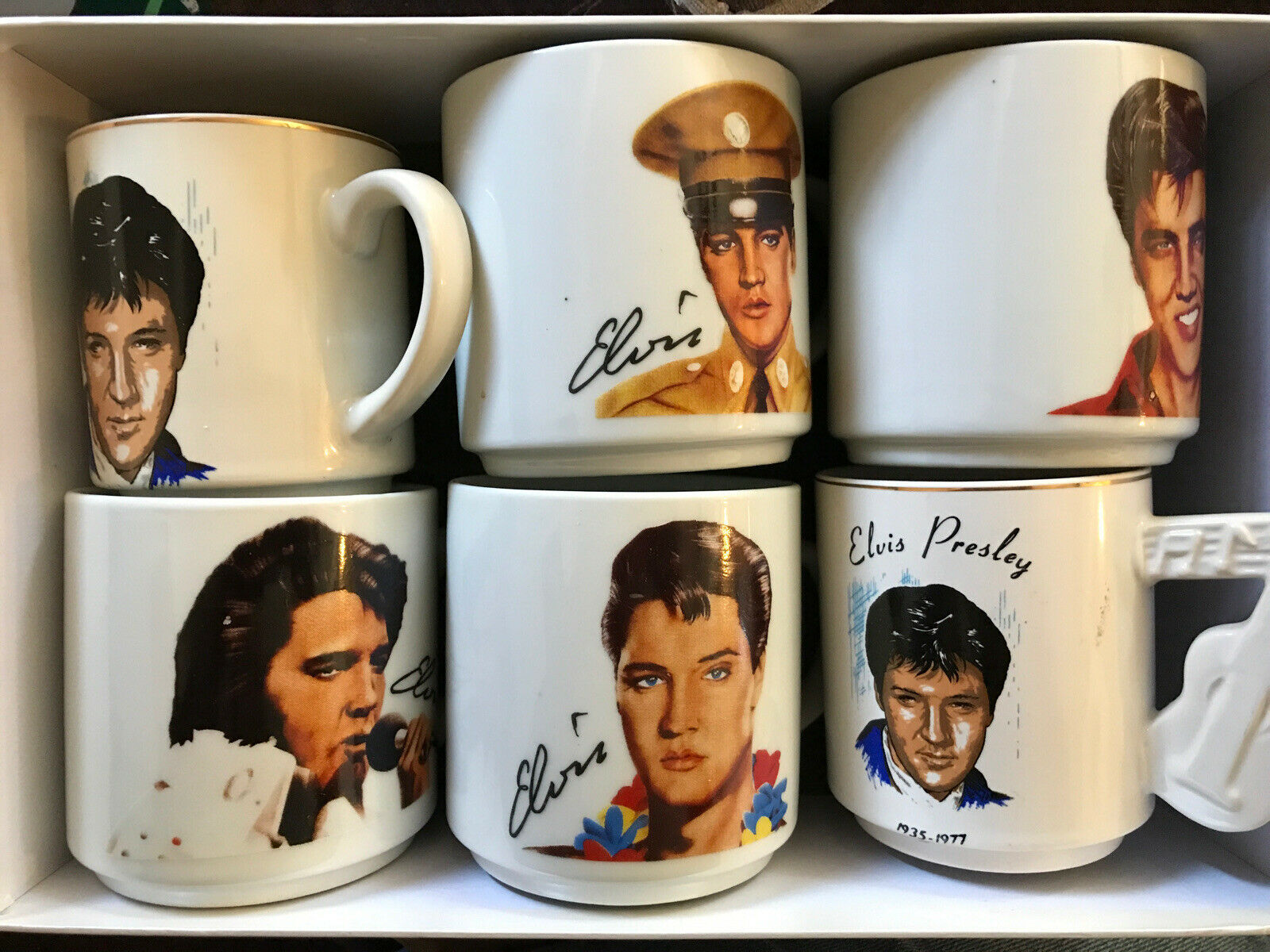 New Set Of 6 Elvis Presley Mugs