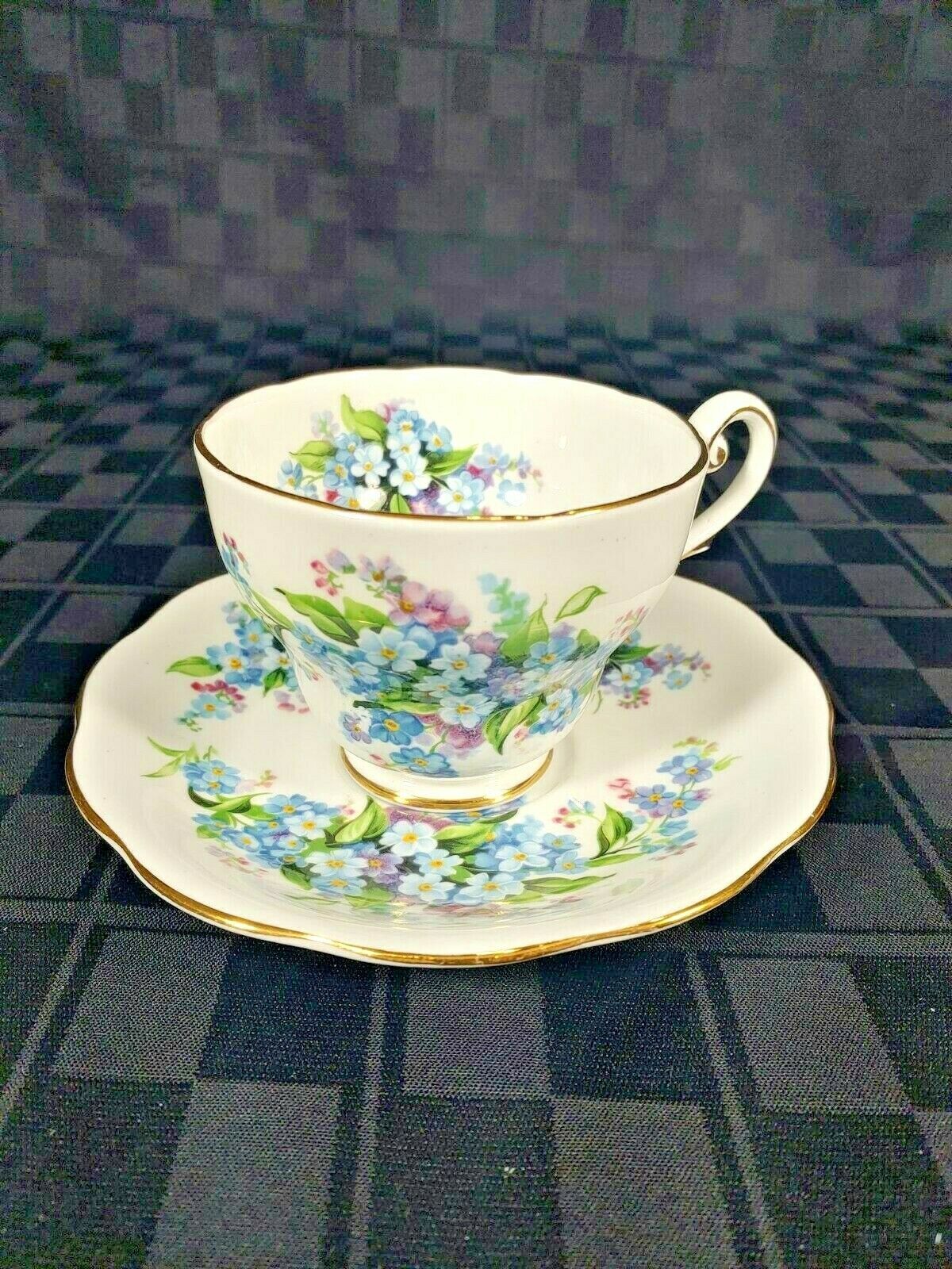 Royal Standard Vintage Tea Cup Forget Me Not Purple Violet Floral